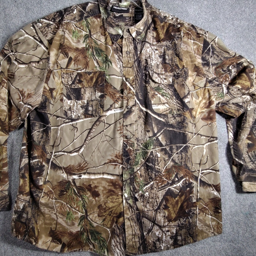 Realtree Camo Button Down Shirt Long Sleeve Hunting Outdoors 3XL